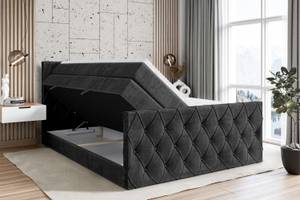 Boxspringbett AMAY KING Schwarz - Breite: 120 cm