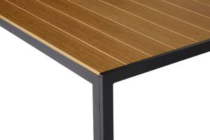 Table de jardin Noma Noir - En partie en bois massif - 150 x 75 x 90 cm