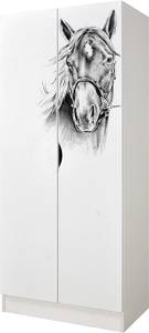 Armoire blanche ROMA - Cheval Bois manufacturé - 43 x 162 x 70 cm