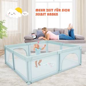 Baby Laufstall Blau - Textil - 186 x 68 x 206 cm