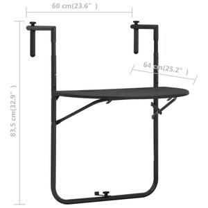 Balkontisch 3000163 Braun - Metall - 64 x 84 x 60 cm