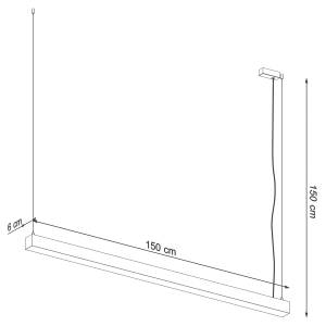 Hängelampe Pinne 4000K Weiß - Tiefe: 150 cm