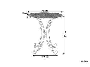 Table ronde CILENTO Gris - Métal - 71 x 75 x 71 cm