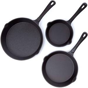 Pan set 3 pièces fonte Ø16,20,26 Noir - Métal - 28 x 8 x 42 cm