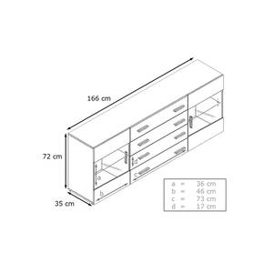 Sideboard Bari V2 Holzwerkstoff - 166 x 72 x 35 cm