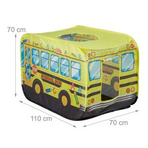 Tente pour enfants en forme de bus Noir - Bleu - Jaune - Métal - Textile - 110 x 70 x 70 cm