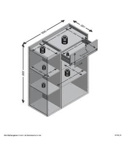 Commode 2 portes et 1 tiroir Alan Imitation chêne Sonoma / Taupe