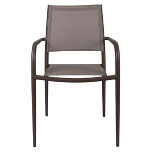 Stapelbarer Stuhl aus Aluminium und Braun - Metall - 56 x 85 x 62 cm
