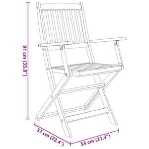 Garten-Essgruppe (7-teilig) 3006399-2 Braun - Massivholz - Holzart/Dekor - 160 x 107 x 85 cm