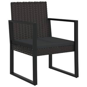 Garten-Lounge-Set (3-teilig) 319198 Schwarz - Metall - Polyrattan - 51 x 73 x 57 cm