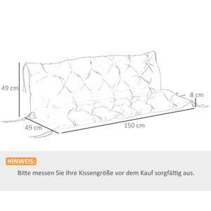 Bankauflage 84B-136 Grau - Kunststoff - 150 x 8 x 98 cm