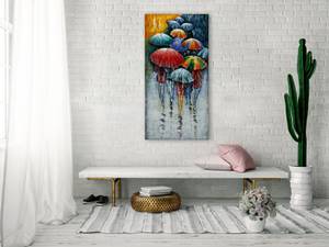 Tableau métallique 3D Umbrella Colors Métal - 50 x 100 x 4 cm