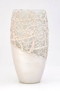Vase en verre peint à la main Argenté - Verre - 16 x 30 x 16 cm