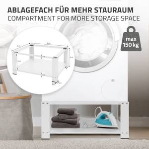 Support pour machine à laver 63x54cm Blanc - Métal - 54 x 32 x 63 cm