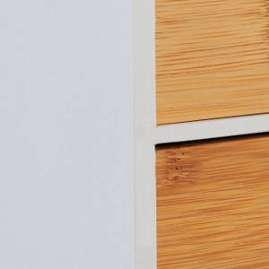 Organiseur à 3 tiroirs Marron - Blanc - Bambou - Bois manufacturé - 17 x 28 x 22 cm