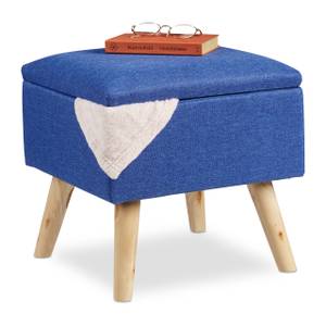 Tabouret avec espace de rangement Bleu - Marron clair