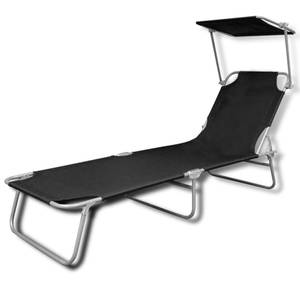 Chaise longue 3005313 Noir - Métal - 58 x 27 x 189 cm