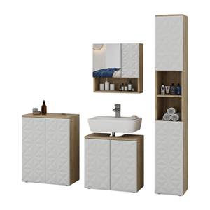 Mobilier de salle de bains Edge Chêne - Blanc