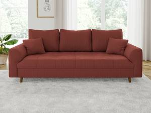 Sofa Neo 3-Sitzer Cord-Stoff Rubinrot