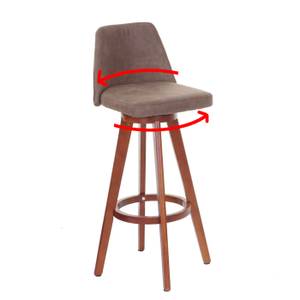 Tabouret de bar C43 (lot de 2) Marron - En partie en bois massif - 48 x 97 x 48 cm