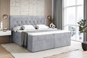 Boxspringbett NOEL Hellgrau - Breite: 140 cm - H3