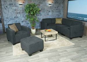 Sofa-System Couch-Garnitur Lyon 4-1-1 Grau - Textil - 214 x 76 x 142 cm