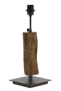 Pied de lampe SIJI Marron - Bois manufacturé - 18 x 40 x 18 cm