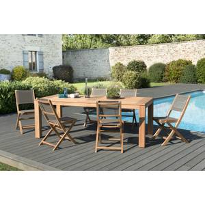 Gartenmöbel 6/8 Personen Teak Braun - Massivholz - Holzart/Dekor - 100 x 78 x 220 cm