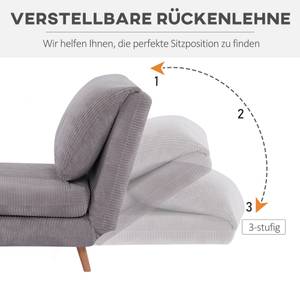 Schlafsofa 839-463V00LG Grau - Massivholz - 89 x 83 x 82 cm