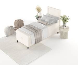 Boxspringbett Alma Creme - Breite: 90 cm - H3