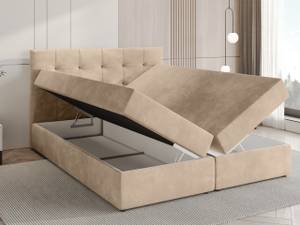 Boxspringbett DETROIT Beige - Breite: 160 cm