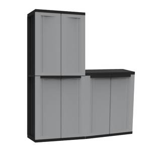 Beistellschrank "J-Twist" mit 1 Boden Grau - Kunststoff - 38 x 85 x 68 cm