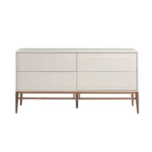 Graues Sideboard mit Beinen aus Nussbaum Braun - Grau - Holzwerkstoff - Holzart/Dekor - Holz teilmassiv - 160 x 80 x 45 cm