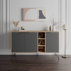 Sideboard Clara Grau - Holzwerkstoff - 36 x 83 x 142 cm