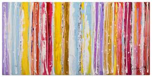 Acrylbild handgemalt Line it up Massivholz - Textil - Holz teilmassiv - 120 x 60 x 4 cm