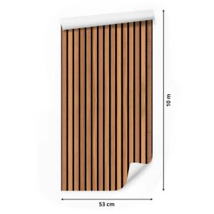 Papier Peint planches imitation bois Marron - Papier - 53 x 1000 x 1000 cm