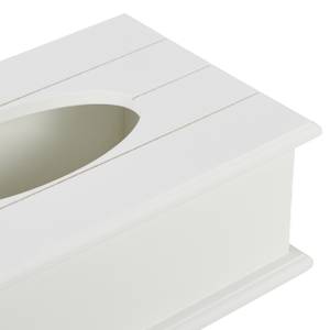 Taschentuchbox mit Deckel Weiß - Holzwerkstoff - 27 x 10 x 16 cm