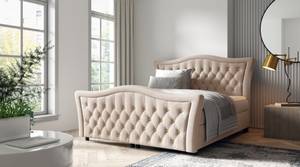 Boxspringbett GLOSSIO Creme - Breite: 190 cm