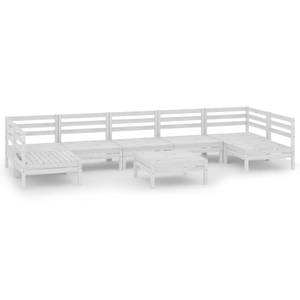 Garten-Lounge-Set Weiß - Massivholz - Holzart/Dekor - 64 x 29 x 64 cm