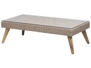 Lounge Set VITTORIA 4-tlg Beige - Blau - Braun - Grau - Polyrattan - 180 x 70 x 70 cm