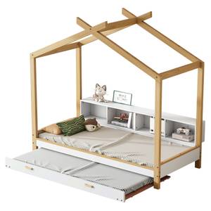 Tagesbett HomeyWoody Ⅰ Beige - Holzwerkstoff - Massivholz - Holzart/Dekor - 95 x 188 x 205 cm