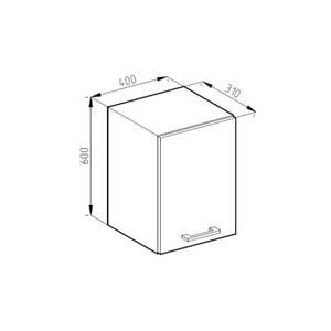 Hängeschrank R-Line 29264 Hochglanz Anthrazit - Weiß