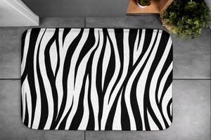 Badteppich Zebra-Streifen Schwarz - Textil - 90 x 60 x 90 cm