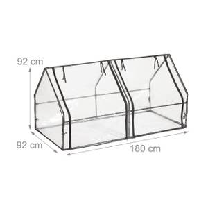 Mini-serre PVC avec 2 portes Noir - Métal - Matière plastique - 180 x 92 x 92 cm