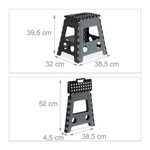 Klapphocker faltbar XL Schwarz - Grau