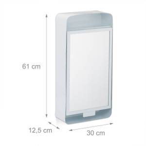 Spiegelschrank Bad Weiß - Glas - Metall - 30 x 61 x 13 cm
