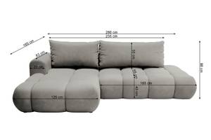 Ecksofa mit Schlaffunktion OMBO Creme - Ecke davorstehend links - Ottomane davorstehend links