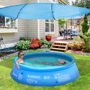 Pool Sonnenschutzdach 848-055V01BU Blau - Kunststoff - 175 x 120 x 360 cm