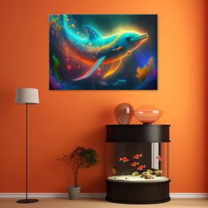 Canvas Leinwandbild Neon-Wal Abstraktion 120 x 80 cm