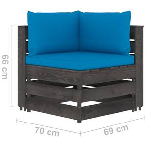 Canapé de jardin Bleu - Bois massif - Bois/Imitation - 70 x 66 x 69 cm